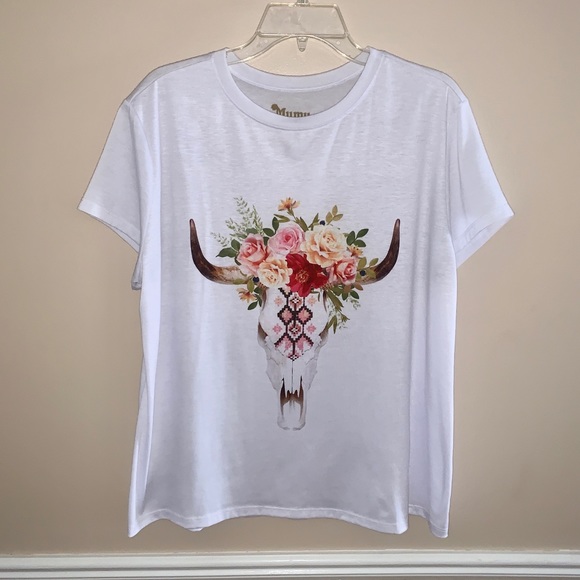 Show Me Your MuMu Tops - Mumu Mellow Flower Skull Top